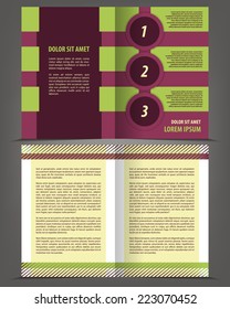 Vector empty bifold brochure print template design