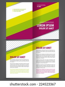 Vector empty bi-fold brochure print template design