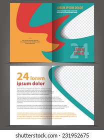 Vector empty bi-fold brochure print template design