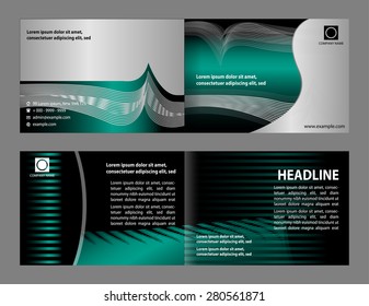 Vector empty bi-fold brochure print template design 