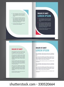 Vector empty bi-fold brochure print template design, booklet layout