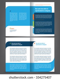 Vector empty bi-fold brochure print template design, newsletter booklet layout