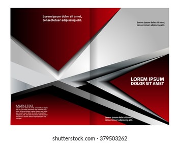 Vector empty bi-fold brochure print template design 