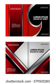 Vector empty bi-fold brochure print template design 