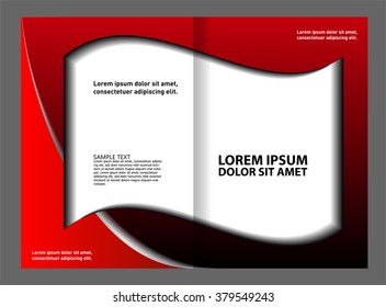 Vector empty bi-fold brochure print template 
