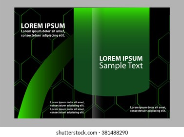Vector empty bi-fold brochure print template 