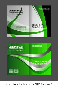 Vector empty bi-fold brochure print template 