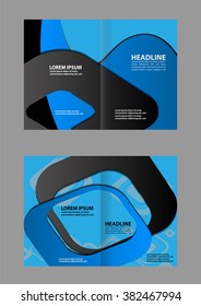 Vector empty bifold brochure print template design
