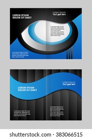 Vector empty bi-fold brochure print template design, newsletter booklet layout
