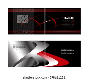 Vector empty bi-fold brochure print template design

