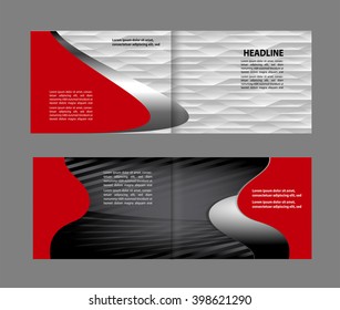 Vector empty bi-fold brochure print template blue design
