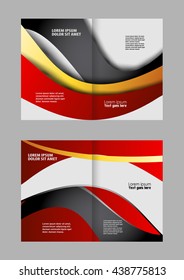Vector empty bi-fold brochure print template design
