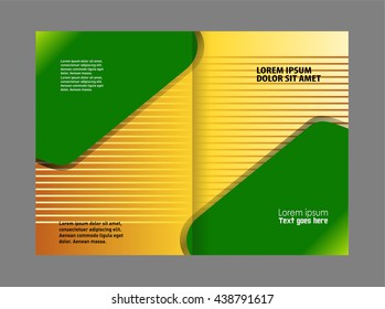 Vector empty bi-fold brochure print template
