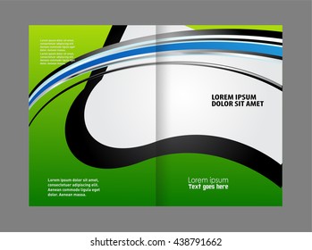 Vector empty bi-fold brochure print template
