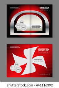 Vector empty bi-fold brochure print template design
