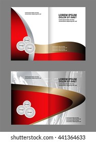 Vector empty bi-fold brochure print template design, newsletter booklet layout
