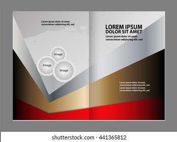 Vector empty bi-fold brochure print template design
