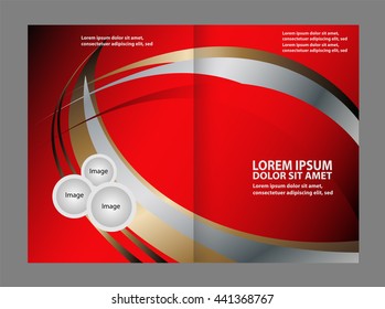 Vector empty bi-fold brochure print template design, booklet layout
