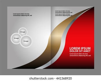 Vector empty bifold brochure print template design
