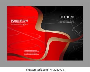 Vector empty bi-fold brochure print template design
