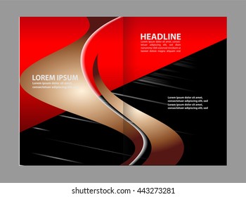Vector empty bi-fold brochure print template
