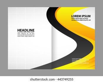 Vector empty bi-fold brochure print template design
