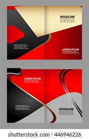 Vector empty bi-fold brochure print template design
