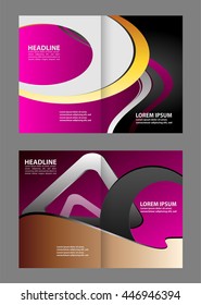 Vector empty bi-fold brochure print template design
