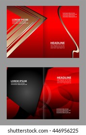 Vector empty bi-fold brochure print template design
