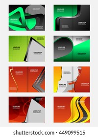 Vector empty bi-fold brochure print template design, newsletter booklet layout
