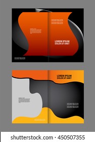 Vector empty bi-fold brochure print template design, booklet layout

