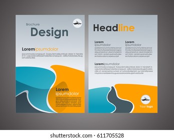 Vector empty bifold brochure print template design