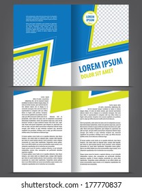 Vector empty bifold brochure template design