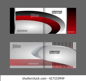 Vector empty bifold red brochure print template design
