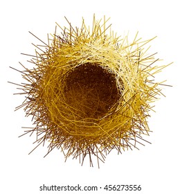 Vector empty birds nest. Top view