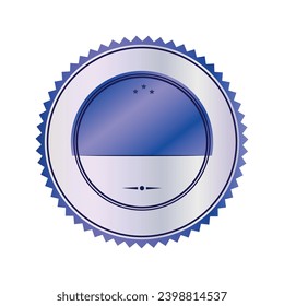 Vector empty blue badge label premium button.