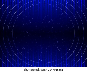 Vector empty blue neon sparkle background with shining lines for design show content product