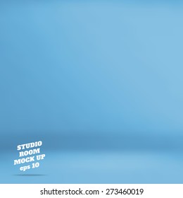 Vector : Empty Blue  Studio Room Background ,Template Mock Up For Display Of Product,Business Backdrop