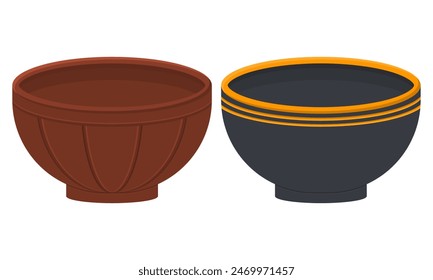 Diseño de tazón vacío de Vector. Tazón para la comida.