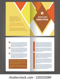 Vector empty brochure print template yellow design