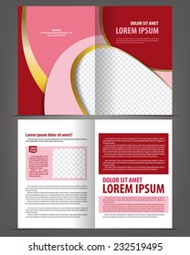 Vector empty brochure template design with red elements