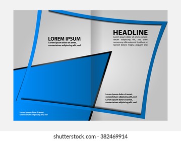 Vector empty brochure template design with black and yellow elements
