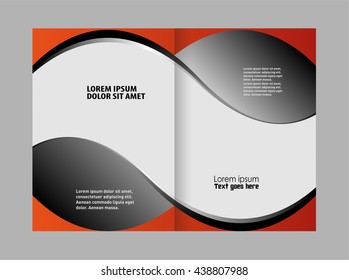 Vector empty brochure template design with black and yellow elements
