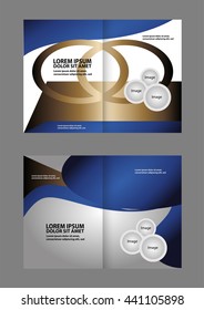 Vector empty brochure template design with black and red elements
