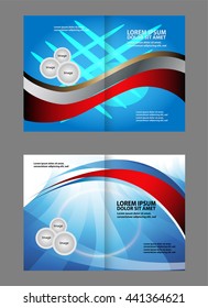 Vector empty brochure template design with black and yellow elements
