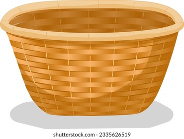 Vector empty brown wicker basket