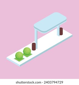 Vector empty bus stop with flat design.