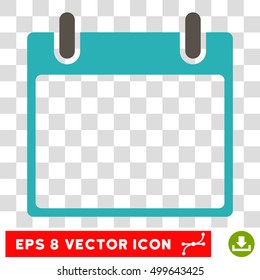 Vector Empty Calendar Leaf EPS vector icon. Illustration style is flat iconic bicolor grey and cyan symbol on a transparent background.