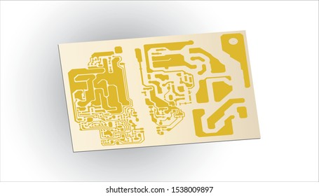 vector Empty circuit board. Board bottom View. eps10