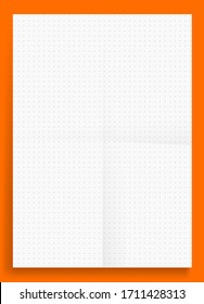 Vector empty dotted blank A4 format paper size on orange background